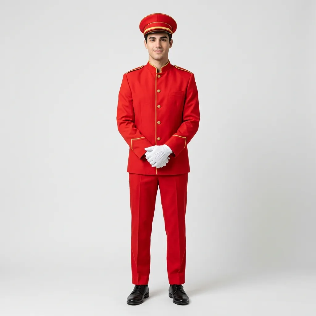 Bellboy Uniform manufactured by MRG Uniforms in the UAE
